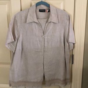 Linen top and crop pants